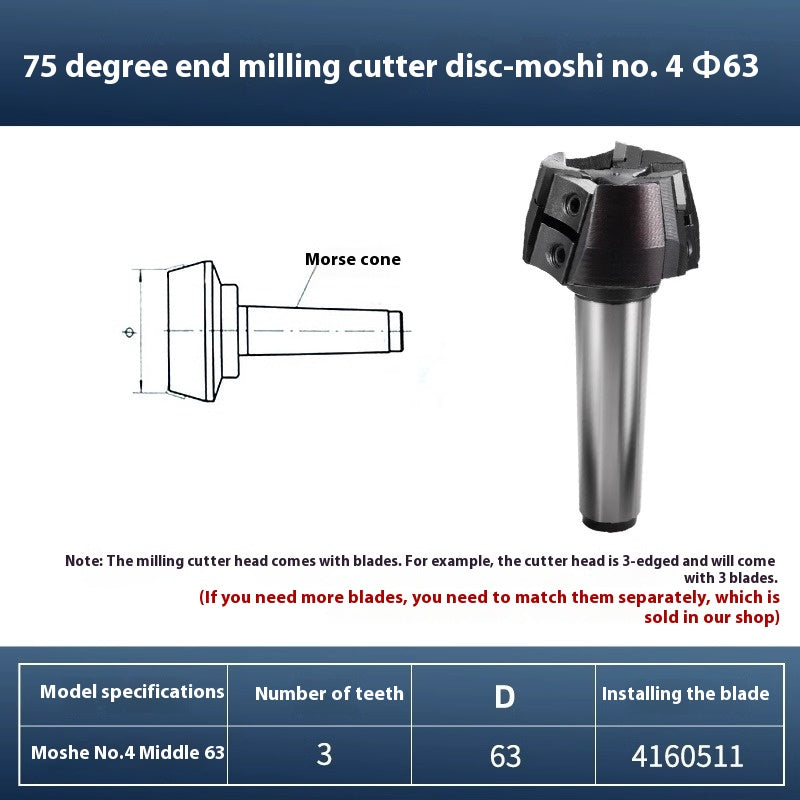 6024 75 Degree Milling Cutter Block Face Heavy Duty Boring Machine Milling Machine Roughing 80 100 Indexable Cutter Pad Type Cutter Block GMA63 Shandong Denso Pricision Tools Co.,Ltd.